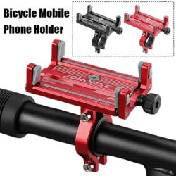 Bicycle MTB Phone Mount Stand: 360° Rotatable Aluminum Adjustable Non-Slip Bike Phone Mount, Handlebar Mounted Cell Phone Holder