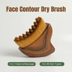 New Ergonomic Arc Facial Massage Brush, Jawline Sculpting Tool, Dry & Wet Dual-Use, Anti-Aging Home SPA Skincare Massager
