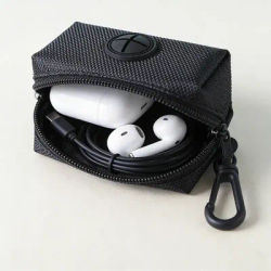 Étui portable pour écouteurs miniatures, pochette zippée pour AirPod, organisateur de câbles de données, boîte de rangement pour clés, porte-monnaie avec clip, petit sac de rangement extérieur