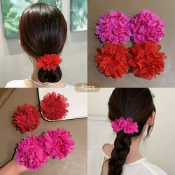 4 colorful headband sweet hair rings suitable for daily use with rubber band hair accessories