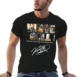 T-Shirt en coton pour homme, de haute qualité, avec signature de Vince Gill, 1975-2023, merci pour les souvenirs