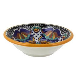 Zacatlan Flowers,'Ceramic 7-Inch Soup Bowls from Mexico (Pair)'