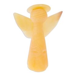 Warm Heaven,'Handcrafted Onyx Angel Statuette from Mexico'