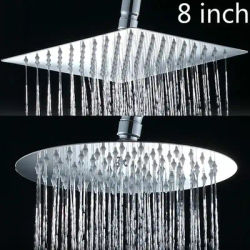 1 Pcs 8-inch 304 Stainless Steel Showerhead Top Showerhead Pressurized Shower Head Bathroom Showerhead Shower Head Single Head