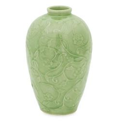Wildflower,'Fair Trade Green Celadon Ceramic Vase'