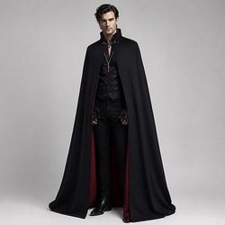 Gotico Medievale Rinascimento Lunghezza al pavimento Mantello con accessori Vampiro Ricamato Costume Fantasia Reale Halloween Carnevale Feste Fiera Rinascimentale LARP Adulti Mantello Collana