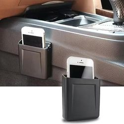 Confezione da 2 scatole organizer adesive per auto, tasca universale per portiera laterale e console centrale, supporto per cellulare per auto, organizer per piccoli oggetti come chiavi, carte,