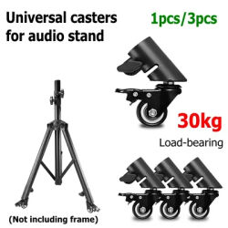 Support de haut-parleur mobile à roulettes, capacité de charge 30 kg, trépied audio, roue universelle dédiée, diamètre 35 mm, rotation à 360 degrés