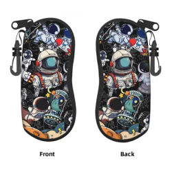 Étui à lunettes de style collage astronaute pour hommes et femmes, étui à lunettes de soleil mignon, pochette de rangement pour lunettes, étui de protection pour lunettes