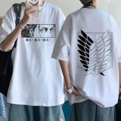 T-shirt Streetwear Homme L'Attaque des Titans Eren Yeager Shingeki No Kyojin Anime Été Femme Hauts Décontractés Haute Qualité