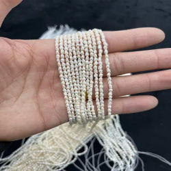 Natural Pearls 2-2.5mm Rice Irregular Freshwater White Necklace Semi-Finished DIY Materials Accessories Wholesale Jewelry Gift