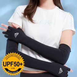Demi-doigt élastique anti-coups de soleil pour l'été, crème solaire UV, glace fraîche, manches longues, manche de bras, extérieur, séchage rapide, absorbant la sueur