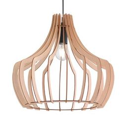 Reality Leuchten Lampada a sospensione Wood, dimmerabile, Legno chiaro, Soggiorno / Sala da pranzo, Scandinavo, Lampada a sospensione
