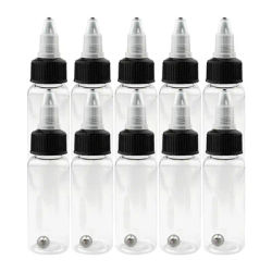 5-10Pcs 30/50/60/120/250ml Recyclable Clear Tattoo Airbrush Bottle Ink Pigment Bottles Empty Container for Body Tattoo Ink Color
