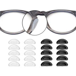 20Pcs Adhesive Nose Pad, Eyeglass Nose Pads Stick On Silicone Anti-Slip for Sunglasses Thin Nose Pads Eyeglasses