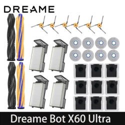 Dreame X60 Ultra Robot Vacuum Spare Parts Consumables Main Side Brush Hepa Filter Mop Cloth Dust Bag Accessories