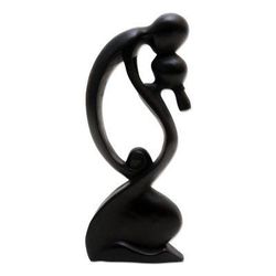 Love Kiss,'Hand Carved Suar Wood Statuette'