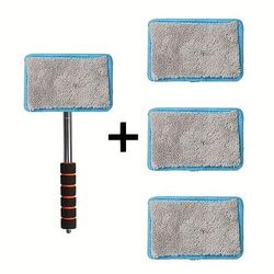 Set di 4 strumenti per la pulizia del parabrezza dell'auto, spazzola per la pulizia del vetro con manico estensibile e panni di ricambio, kit portatile per la pulizia dei finestrini dell'auto, per una