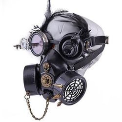 Halloween Occhiali steampunk Costume Maschera antigas Steampunk Punk Gotico Cyberpunk Adulti Unisex Halloween Carnevale Feste Performance Costumi di Halloween facili Vestirsi