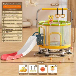 Practical hot selling 1.4M Elephant Slide Children's Trampoline Household Baby Indoor Jumping Bed Children Baby Bouncing Family