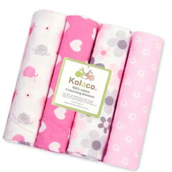 vvocci 4pcs Baby Blanket 100% Cotton pack Receiving Newborn 76x76cm Baby Bedsheet Supersoft Blanket Swaddle