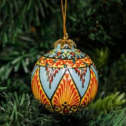 Cathedral Sphere,'Hand-Painted Traditional Spherical Ceramic Ornament'