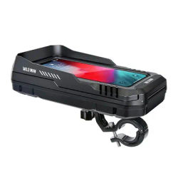 WILD MAN Touch Screen Mountain Bike Storage Bag 0.6L MTB Bike Handlebar Mobile Phone Holder Quick Release Cycling Accessories