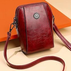 Piccola borsa per cellulare da donna, borsetta verticale a tracolla in morbida pelle PU, mini borsa a spalla leggera con tracolla regolabile per cellulare, portafoglio e oggetti essenziali di tutti i