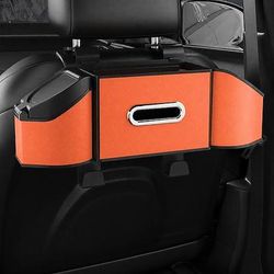 Organizer e contenitore portaoggetti per auto, contenitore multifunzionale per schienale del sedile auto con porta fazzoletti e 2 portabicchieri. ganci per borse, organizer per sedile posteriore auto