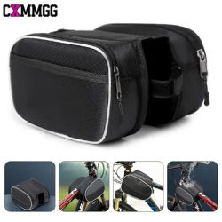 1PCS Bicycle Bicycle Front Frame Bag Waterproof Cycling Bag Bicycle Accessories Suitable for Men Compatible with Mobile Phones