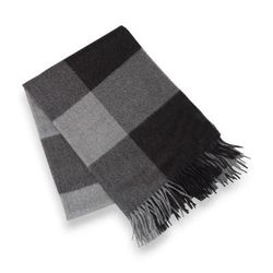 Comfort and Night,'Grey & Black 100% Baby Alpaca Throw with Checkered Pattern'
