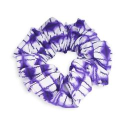 Tinted Beauty,'Purple & White Abstract Patterned 100% Cotton Scrunchie'