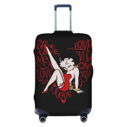 Housse de valise élastique personnalisée B-Bettys Cartoon Boop, housse de bagage de voyage classique d'anime pour valises de 18 à 32 pouces