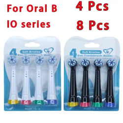 Têtes de remplacement pour brosse à dents Oral B série IO, 4/8 pièces, poils souples, pièces détachées pour appareils de soins personnels