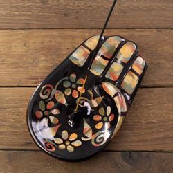 Colorful Hamsa,'Colorful Handcrafted Hamsa Amulet Ceramic Incense Holder'