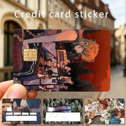 Autocollant holographique brillant pour carte bancaire, carte de crédit, carte de banque, SBG School B-Bus G-Graveyard