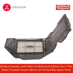 Original Dustbin with Filter for Roborock Q Revo Curv 2 Pro Robot Vacuum Cleaner Qrevo CurvX Dust Box Spare Parts