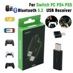Gamepad Converter USB Receiver Bluetooth-Compatible 5.3 Controller Adapter Wireless USB Adapter for Switch PC PS4 PS5 Gamepad