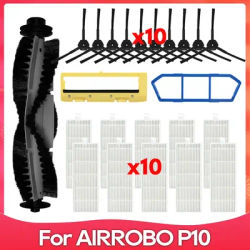 Fit For AIRROBO P10 Robot Vacuum Cleaner Spare Part Accessory Kit Main Side Brush Hepa Filter Brush Cover