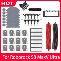 Roborock S8 MaxV Ultra Accessories Robot Vacuum Cleaner Main Side Brush Hepa Filter Mop Dust Bags Spare Parts