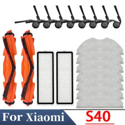 Replacement Parts for Xiaomi S40 / OV81 Robot Vacuum Cleaner: Main Brush, Mop, Filter Screen, Dust Collection Bag Replacement