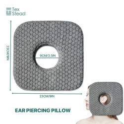 Ear Piercing Pillow, O-Shaped Ear Piercing Pillow for Side Sleepers, Prevent Ear Compression, Nap Pillow