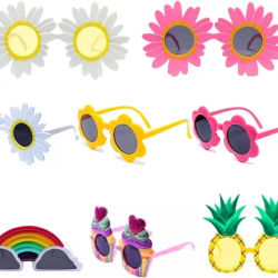 8 Pcs Party Sunglasses Party Favors Glasses, Hawaiian Summer Eyewear Party Fancy Dress Costume Photo Booth Props