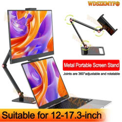 360 ° Support de moniteur Portable pour support pivotant réglable de 12 à 17.3 pouces, support de tablette Compatible avec support à pince de bureau pour tablette