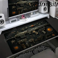 Tapis de Souris XXL pour Gamer, Accessoire d'Arme à Feu, Tapis de Bureau Antidérapant en Caoutchouc avec Bords Cousus, Grand Tapis de Jeu pour Ordinateur