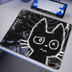 Tapis de Souris Anime Punk Chat Mignon, Tapis de Bureau Antidérapant avec Impression HD, Tapis de Clavier pour Bureau et Étude, Tapis de Jeu pour Clavier PC XS