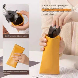 Étui à lunettes de soleil à fermeture automatique, 1/2 pièces, sac de rangement de lunettes en cuir PU, housse de protection étanche, sac de rangement de lunettes