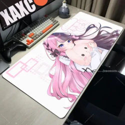 Grand tapis de souris Anime XXL, rose et noir, tapis de bureau, tapis de clavier de jeu étendu pour PC portable, base antidérapante