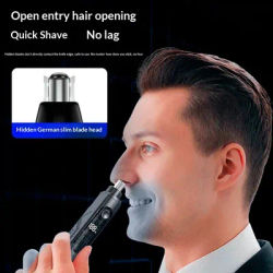 Tondeuse électrique portable pour le nez et les oreilles, pour hommes et femmes, kit d'épilation indolore rechargeable