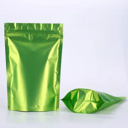 Sac en Mylar Vert Debout à Fermeture Éclair, Doypack de Bonbons, Stockage des citrouille, Pochettes Plates en Aluminium, GT, 100 Pièces